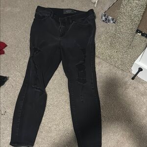 Topshop Black Distressed Women's Jeans